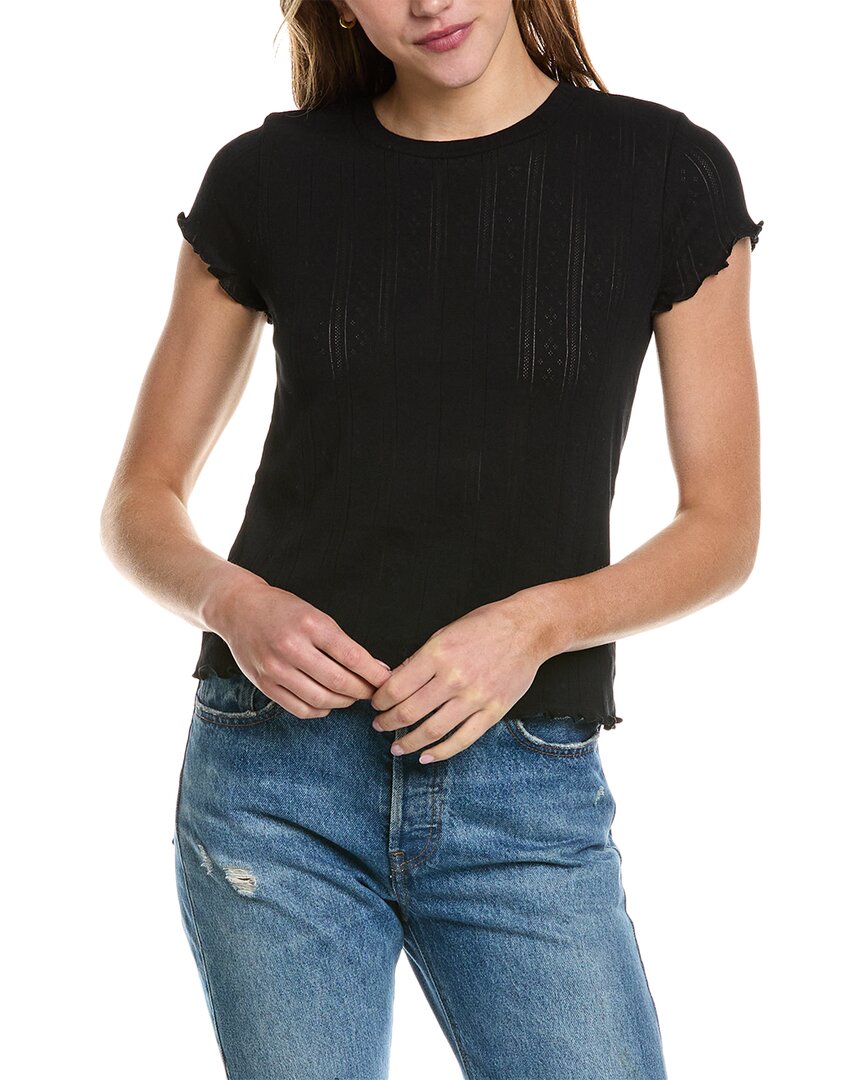 Splendid Como Pointelle T-shirt In Black