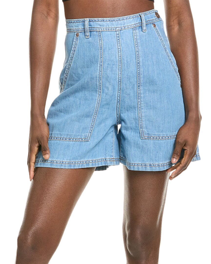 Weekend Max Mara Elicia Linen-blend Short In Blue