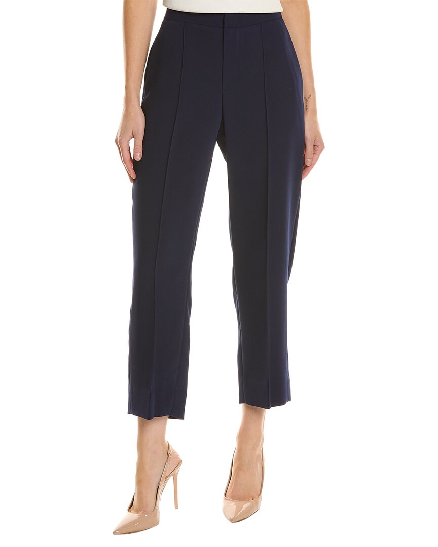 Shop Vince Mid-rise Straight Leg Pant In Blue