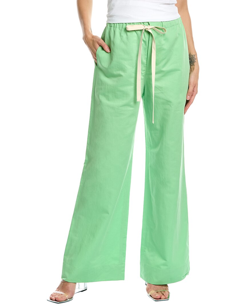 Shop A.l.c . Allie Linen-blend Pant In Green