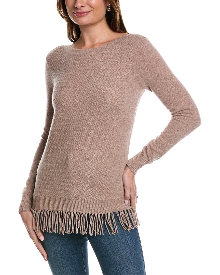 Incashmere Basketweave Cashmere Sweater In Brown