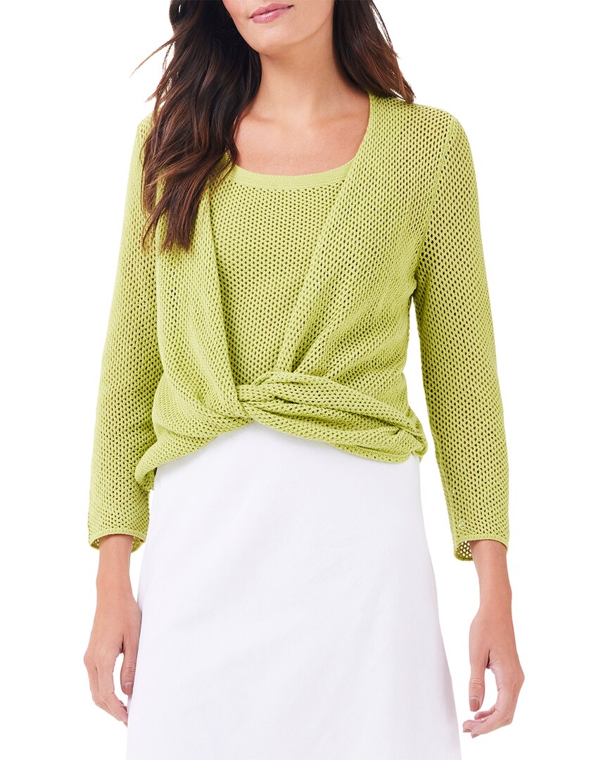 Nic + Zoe Open Stitch 4-way Cotton Blend Cardigan