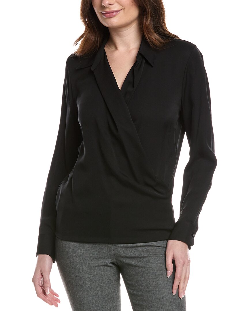 Theory Wrap Silk Blouse