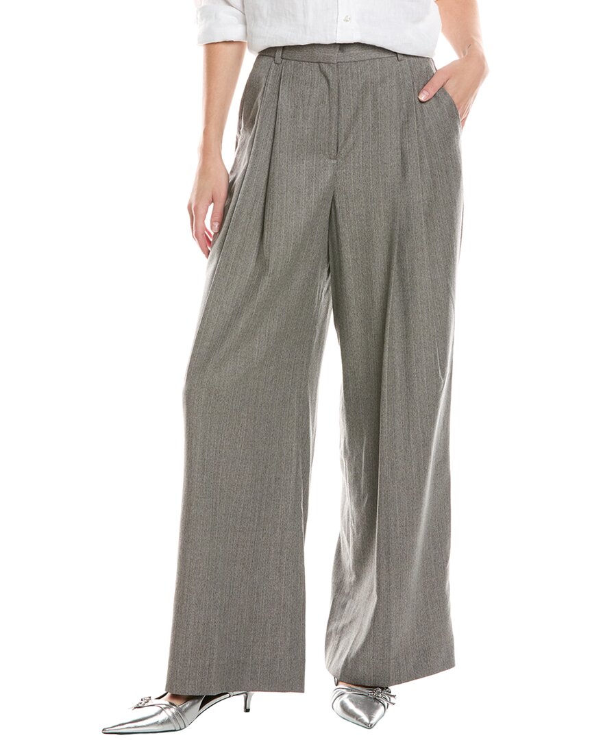Reiss Otis Wool Wide Leg Pant In Grey