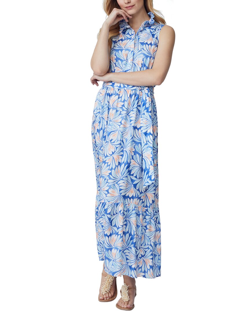 J.mclaughlin J. Mclaughlin Soiree Silk-blend Dress In Blue
