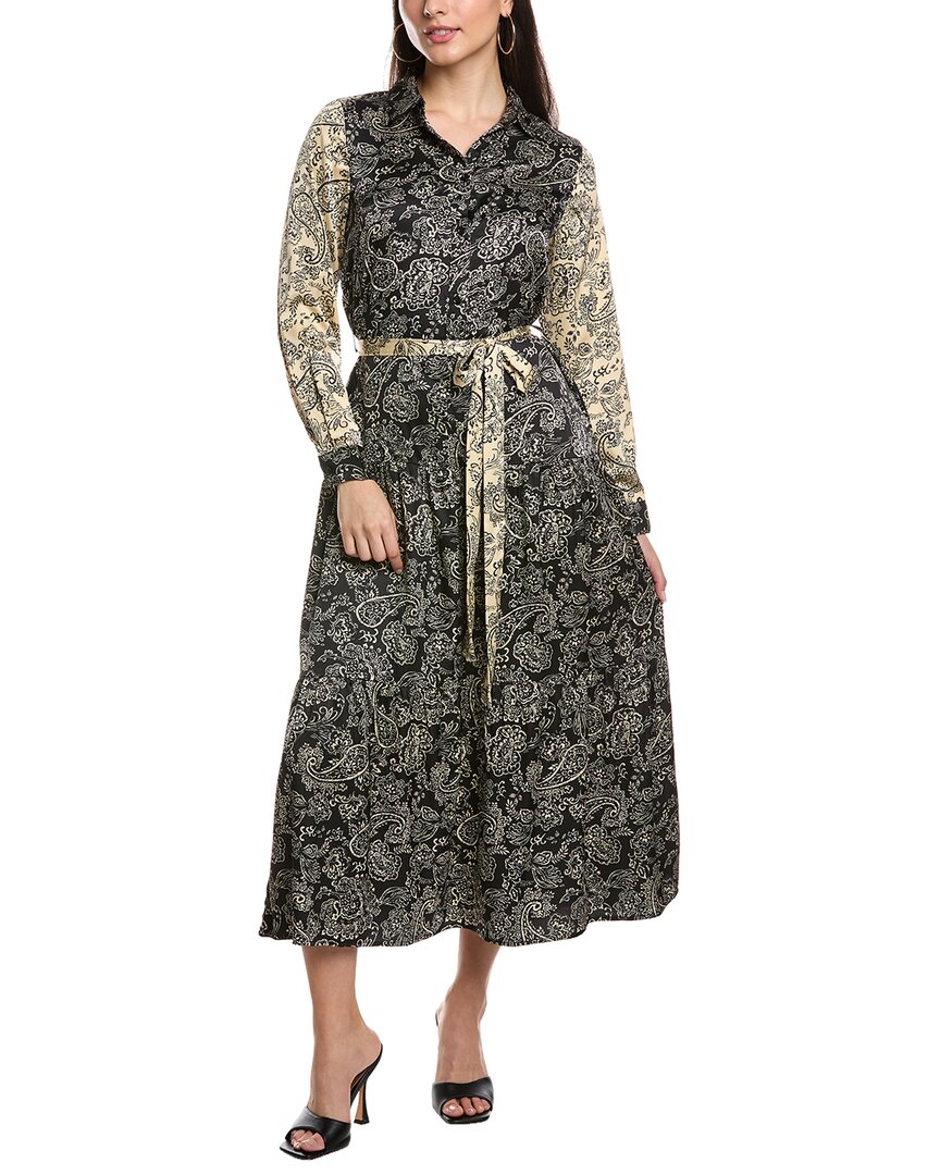 Yal New York Printed Shirtdress In Black