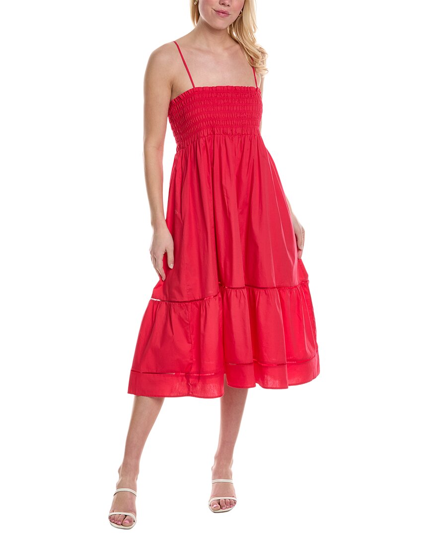 Shop Reveriee Midi Dress In Red