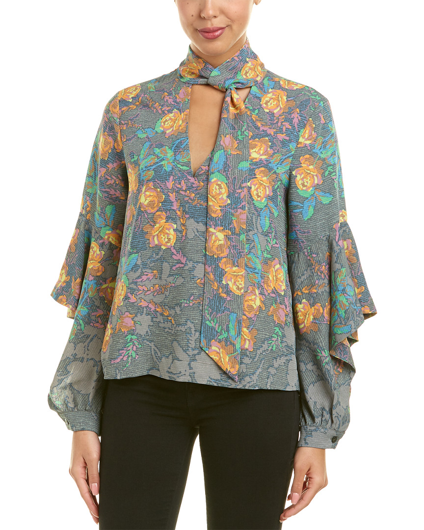 Image of BCBGMAXAZRIA Tie-Neck Blouse