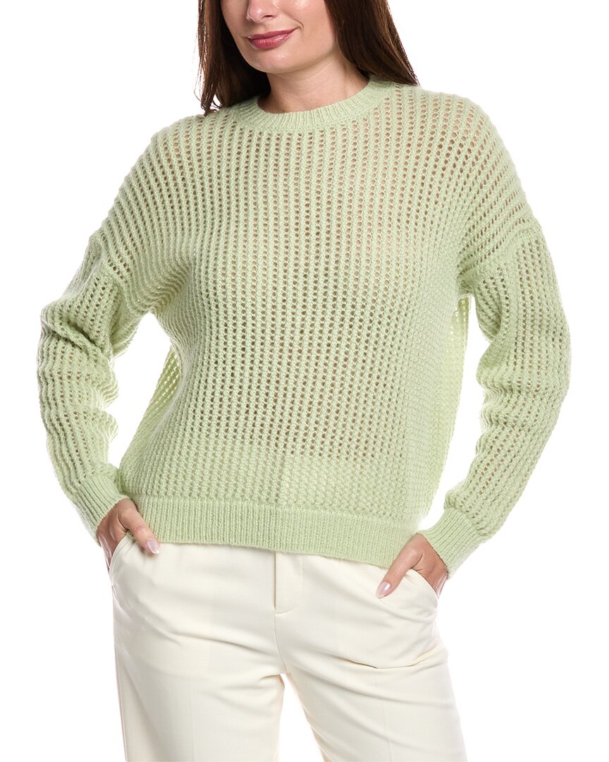 Peserico Woman Sweater Sage Green Size 8 Baby Alpaca Wool, Polyamide, Virgin Wool, Polyester In Green