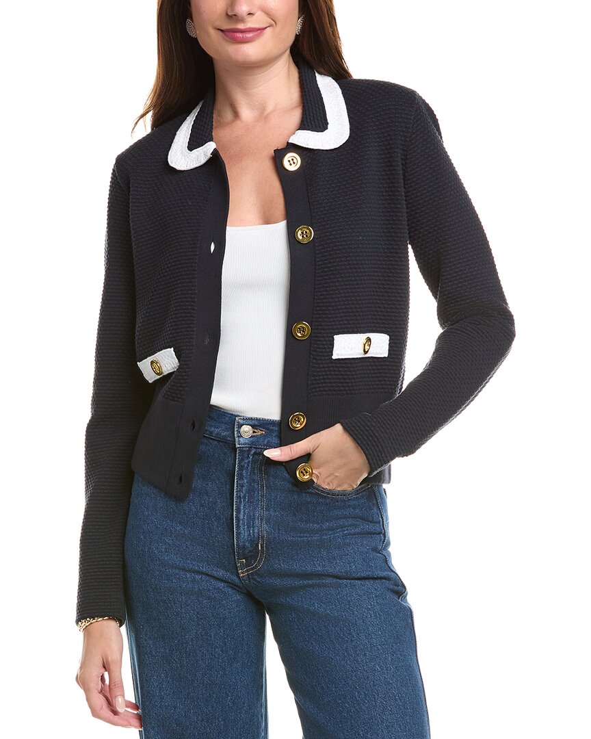 St John St. John Punto Riso Knit Jacket In Black