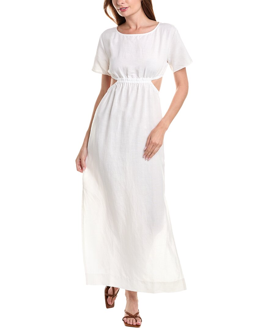 Shop Onia Air Linen-blend Boatneck Cutout Maxi Dress