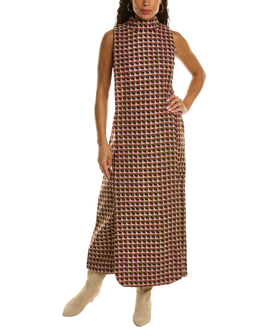 Frances Valentine Carlyle Basketweave Wool Maxi Dress In Pink | ModeSens