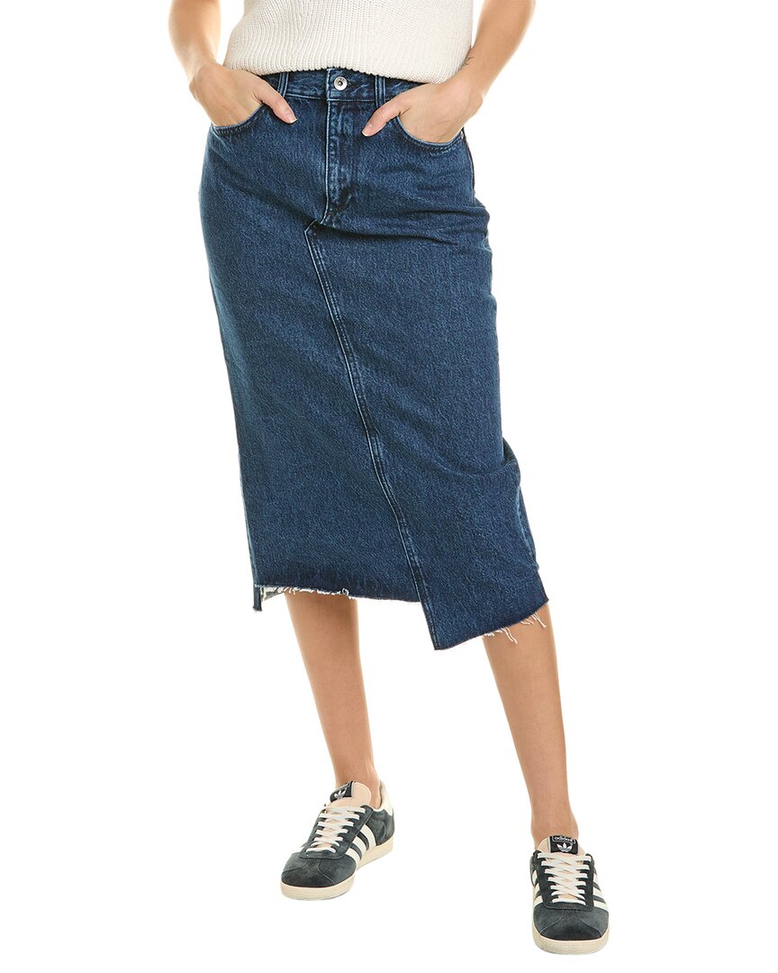 Rag & Bone Sukato Midi Skirt In Blue