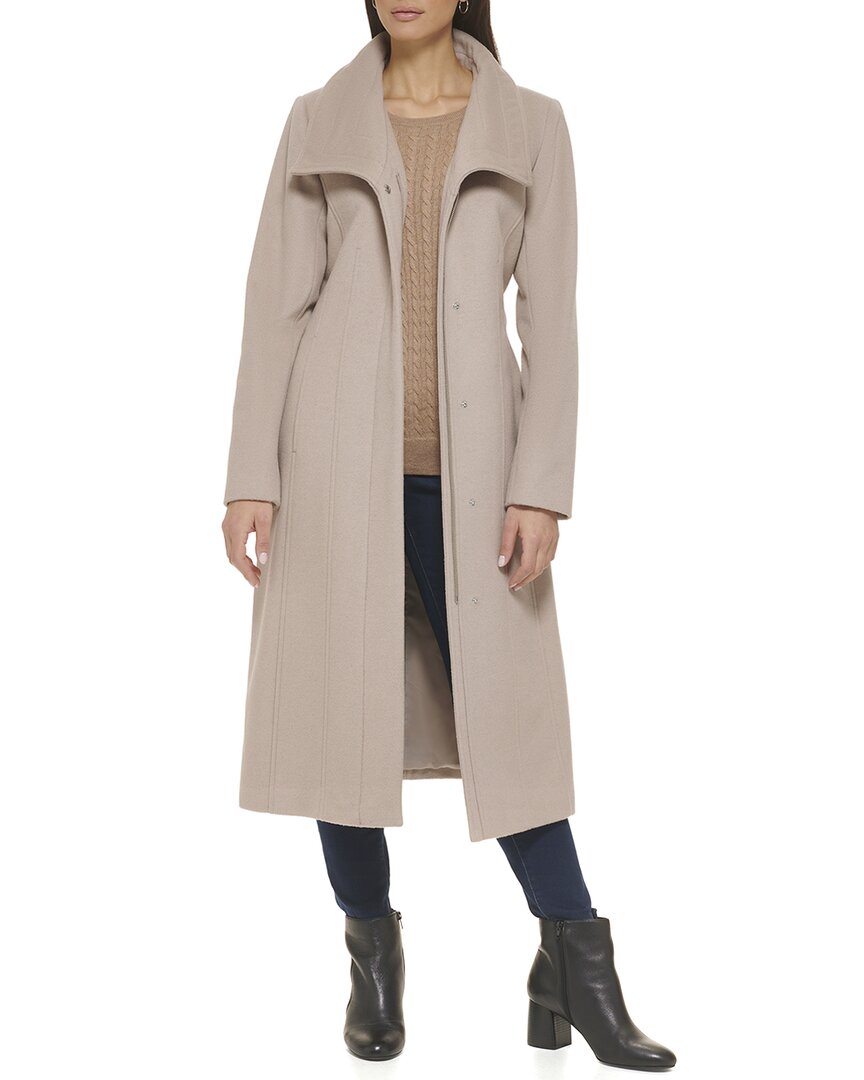 Cole Haan Wool-blend Maxi Wrap Coat In Green