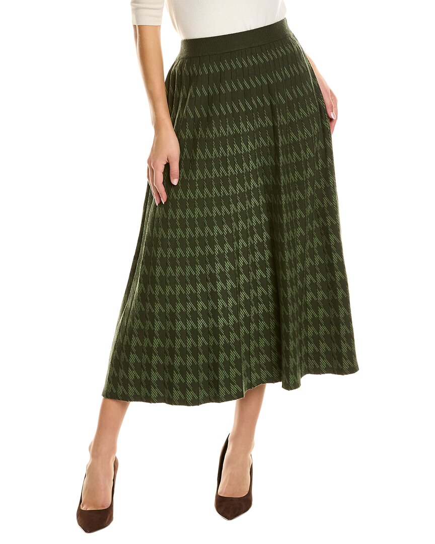 Yal New York Plaited Skirt In Green