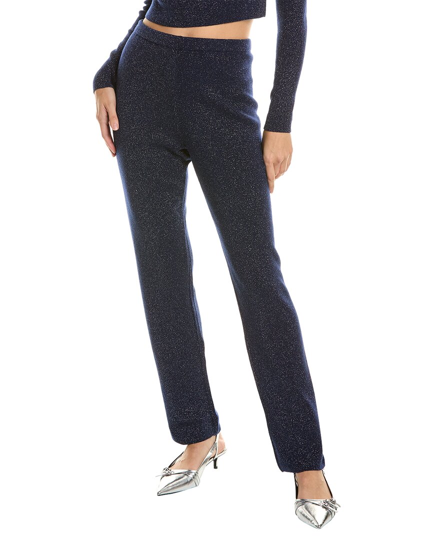Shop Leset Zoe Lurex Cashmere & Wool-blend Straight Leg Pant