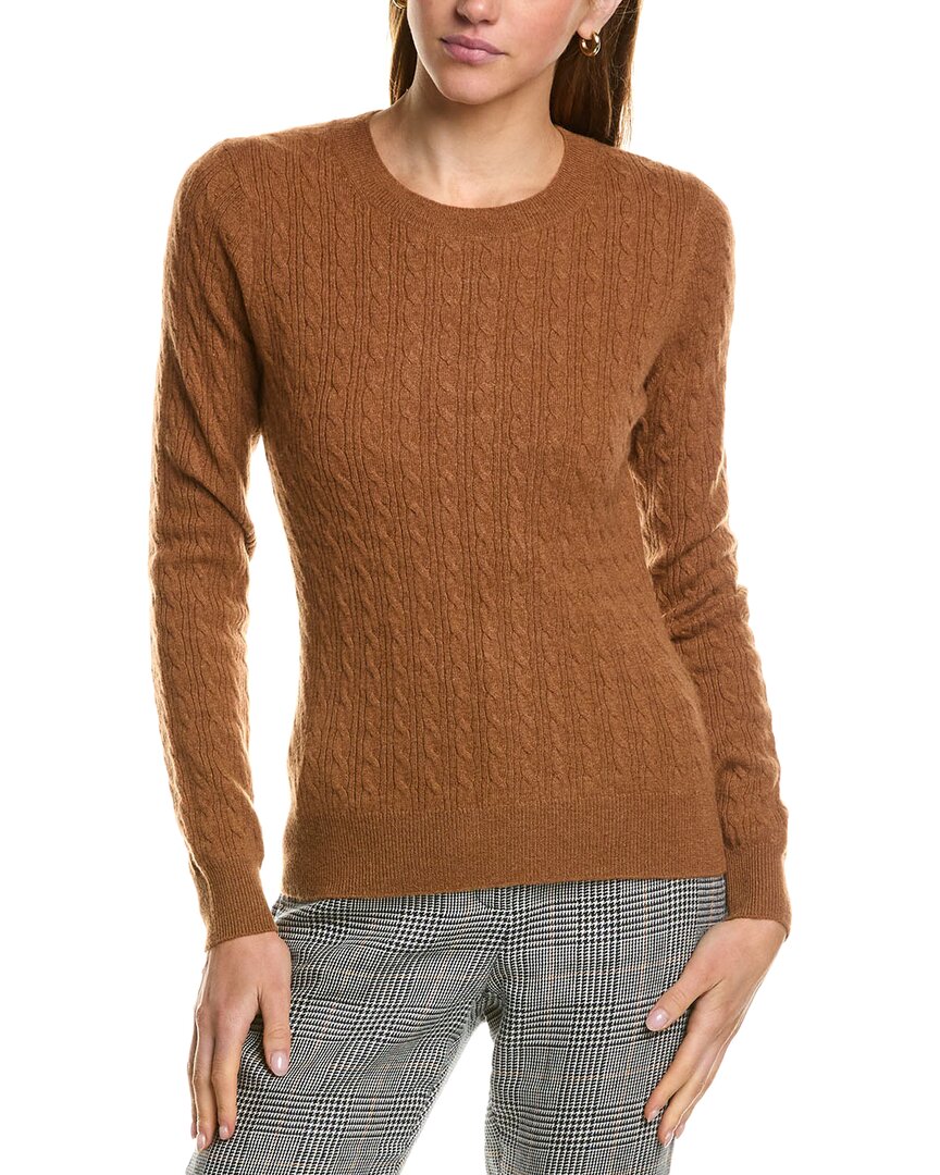 Incashmere Cable Cashmere Sweater In Brown