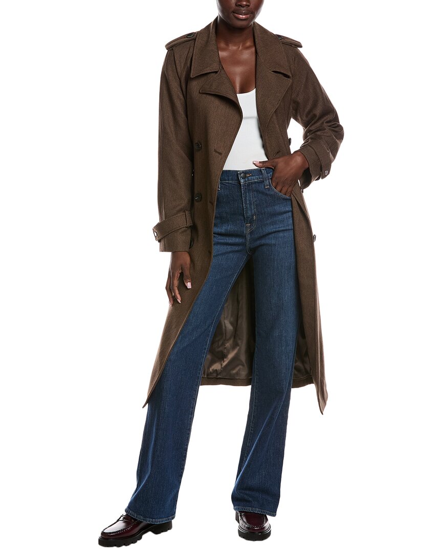 Avec Les Filles Raglan Sleeve Double Breasted Trench Coat In Multi