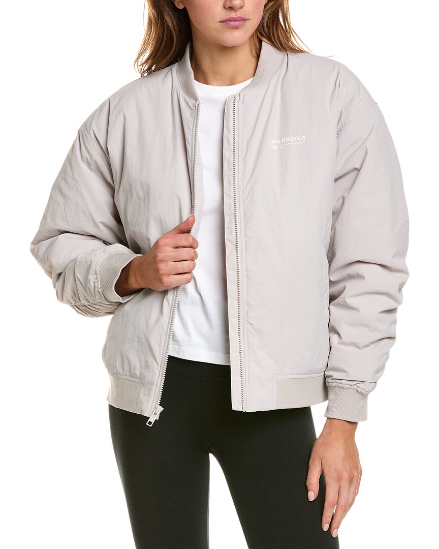 Shop New Balance Jacket In Grey