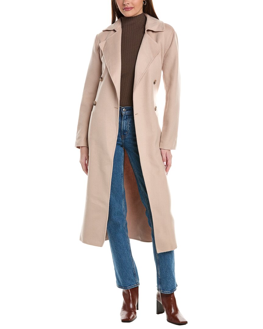 Reiss Sasha Wool-blend Coat In Brown