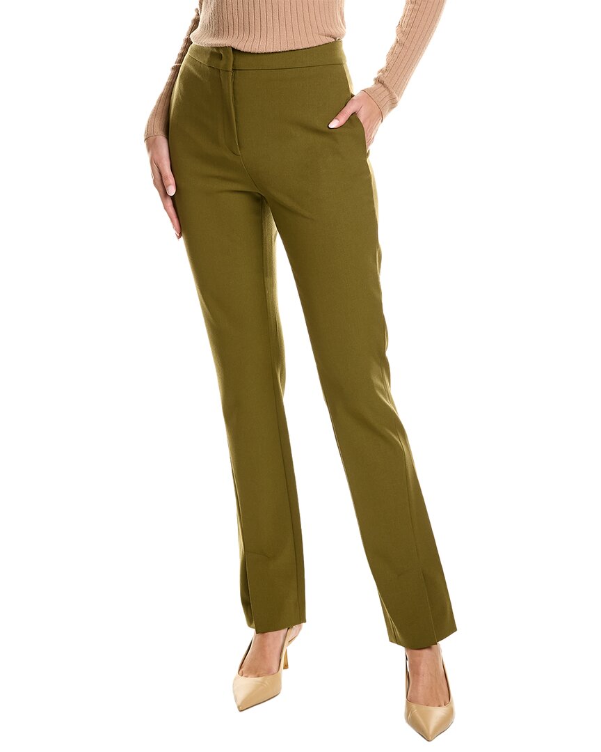 Shop Piazza Sempione Wool-blend Pant In Green