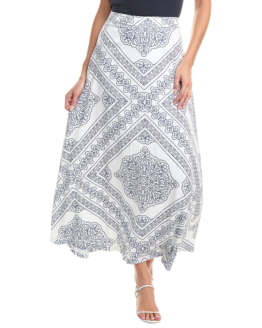 Vince Camuto A-line Linen-blend Maxi Dress In White