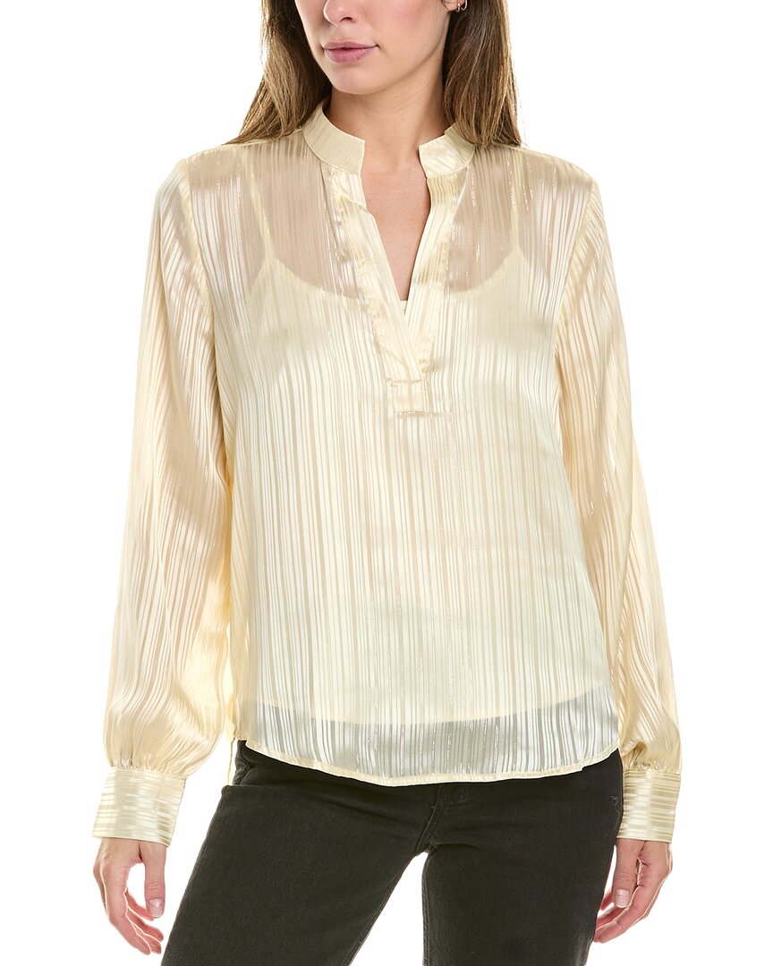 7 For All Mankind Holiday Stripe Long Sleeve Top In Gold
