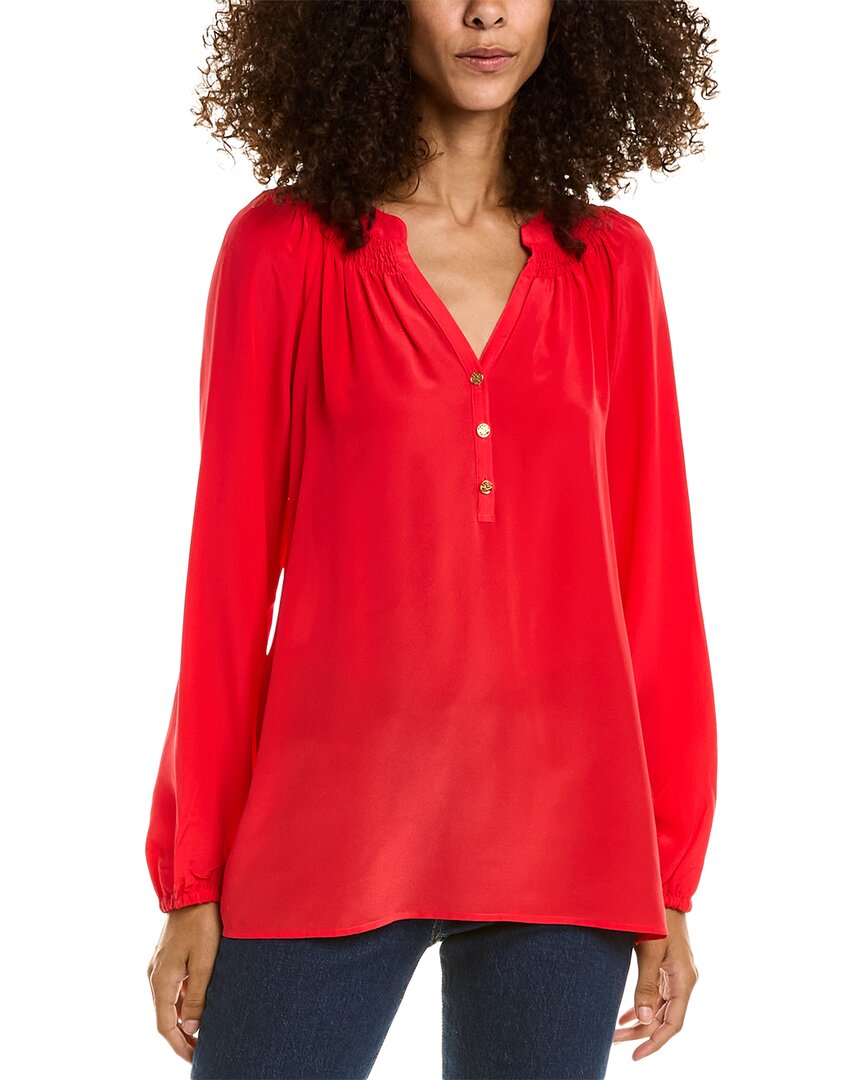 Lilly Pulitzer Elsa Silk Top In Red
