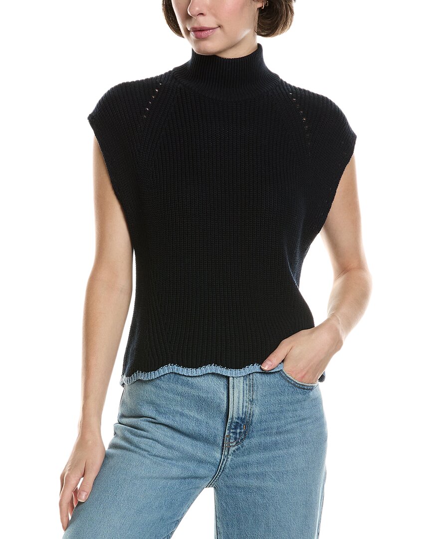 Autumn Cashmere Scallop Edge Sweater In Blue
