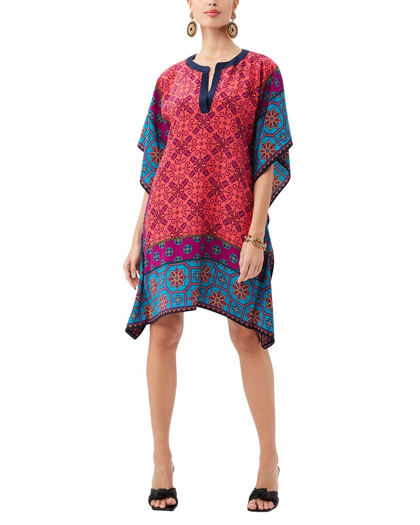 Trina Turk Theodora Silk Mini Dress In Coral Multi