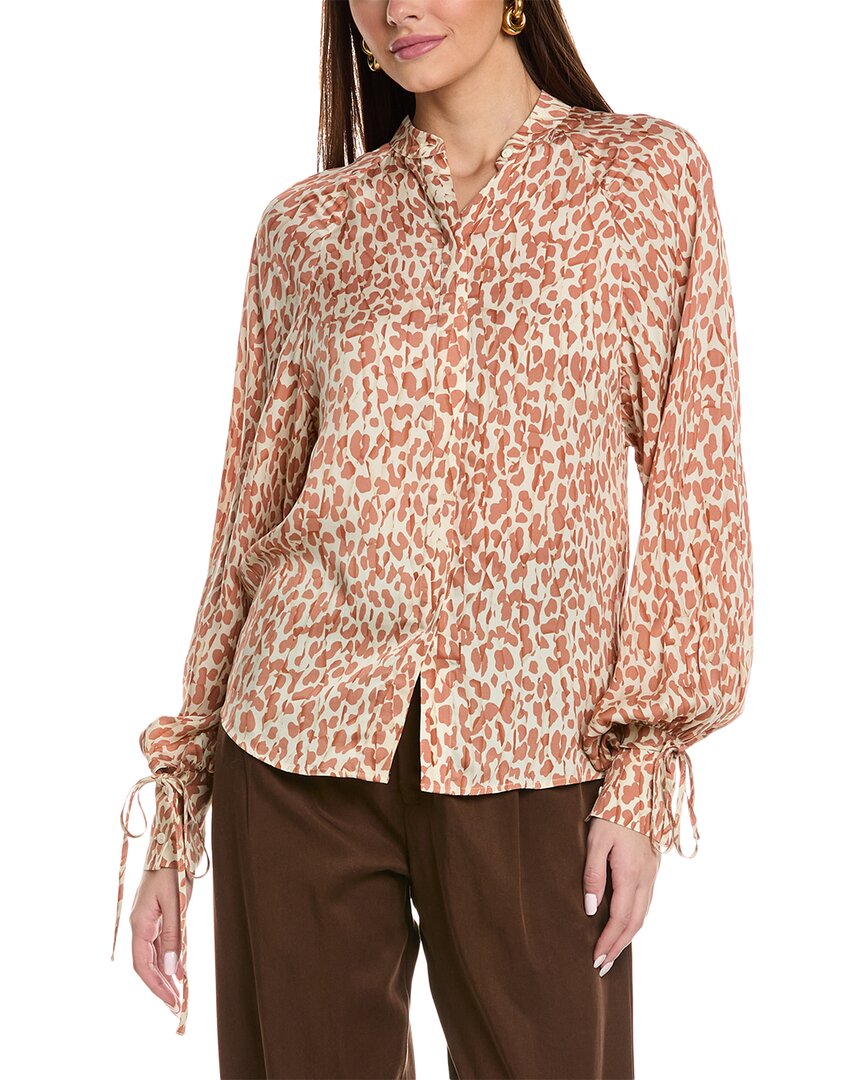 Reiss Calla Blouse In Orange