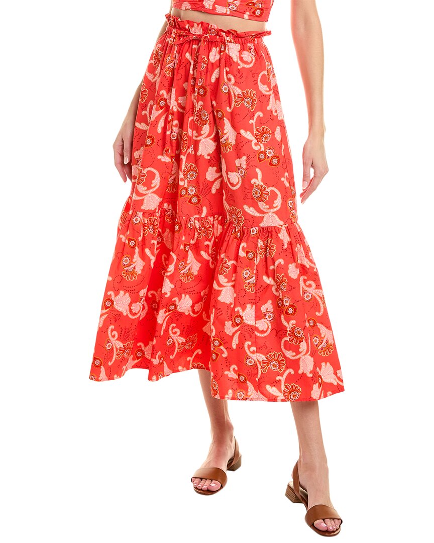 A.l.c Francis Printed Drawstring Maxi Skirt