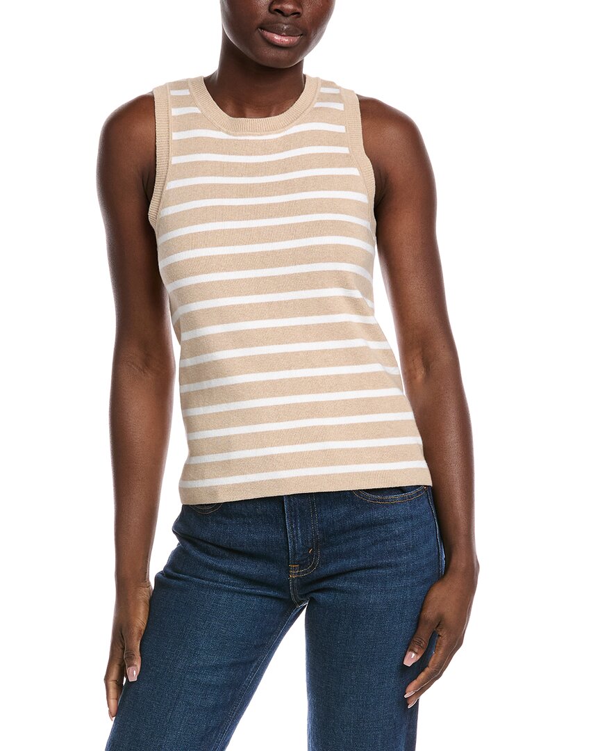 Minnie Rose Cashmere-blend Tank In Neutral