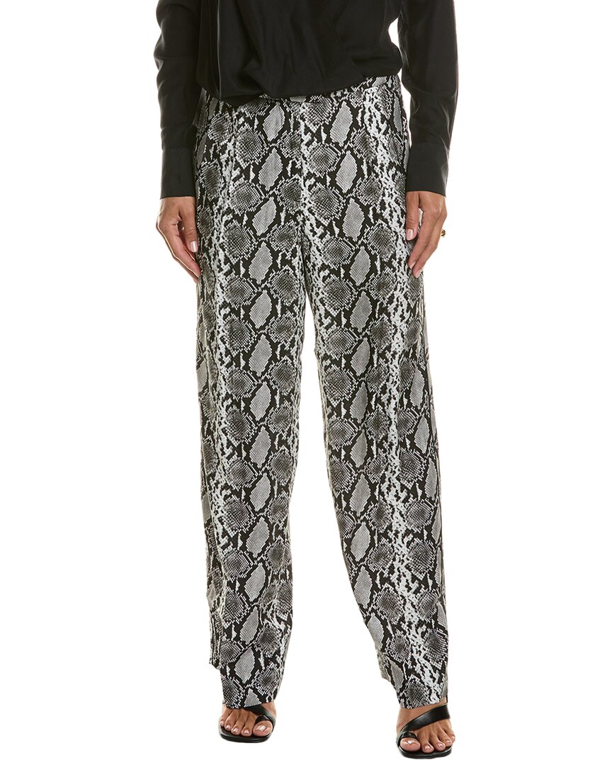 Rag & Bone Lace Print Silk Blend Wide Leg Pants In Black