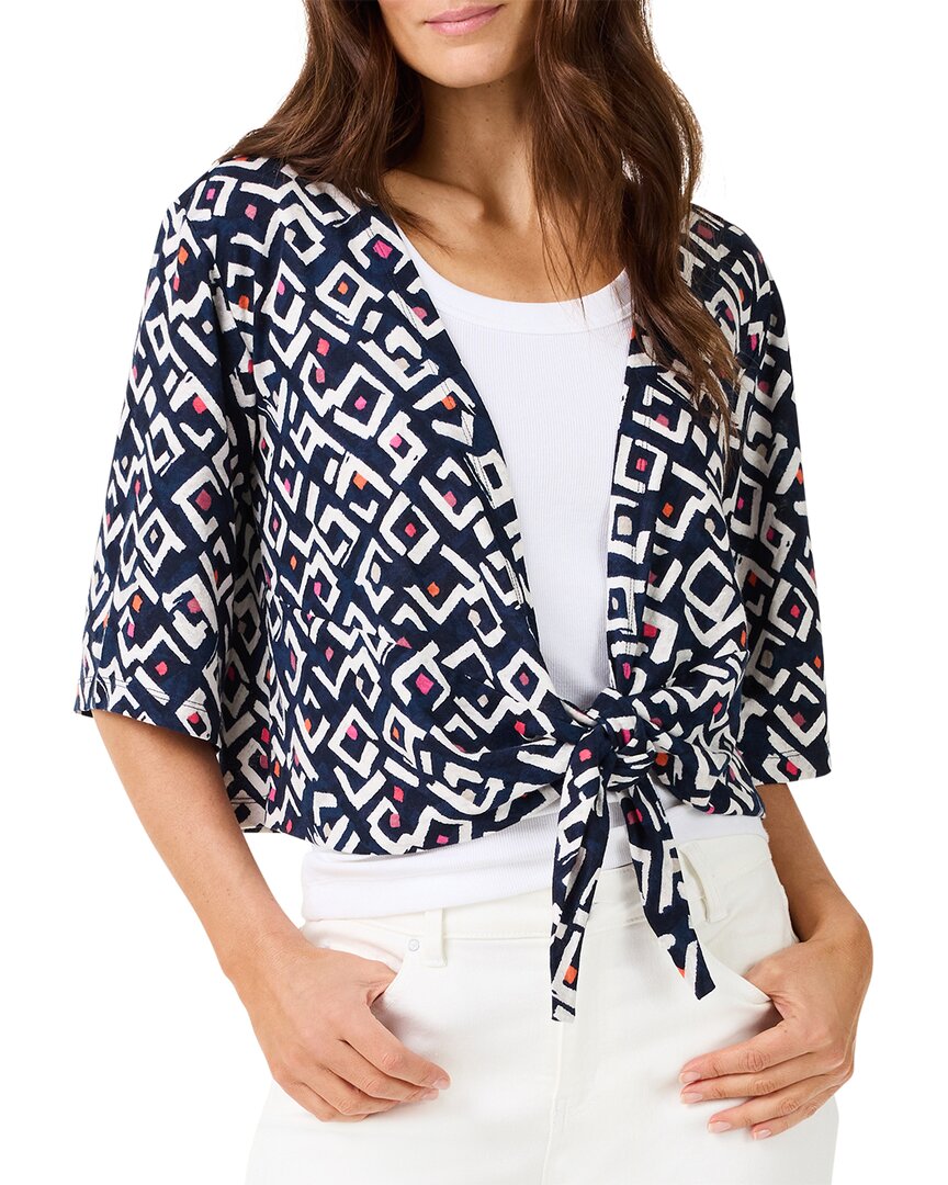 Nic + Zoe Nic+zoe Petite Indigo Angles 4-way Linen-blend Cardigan