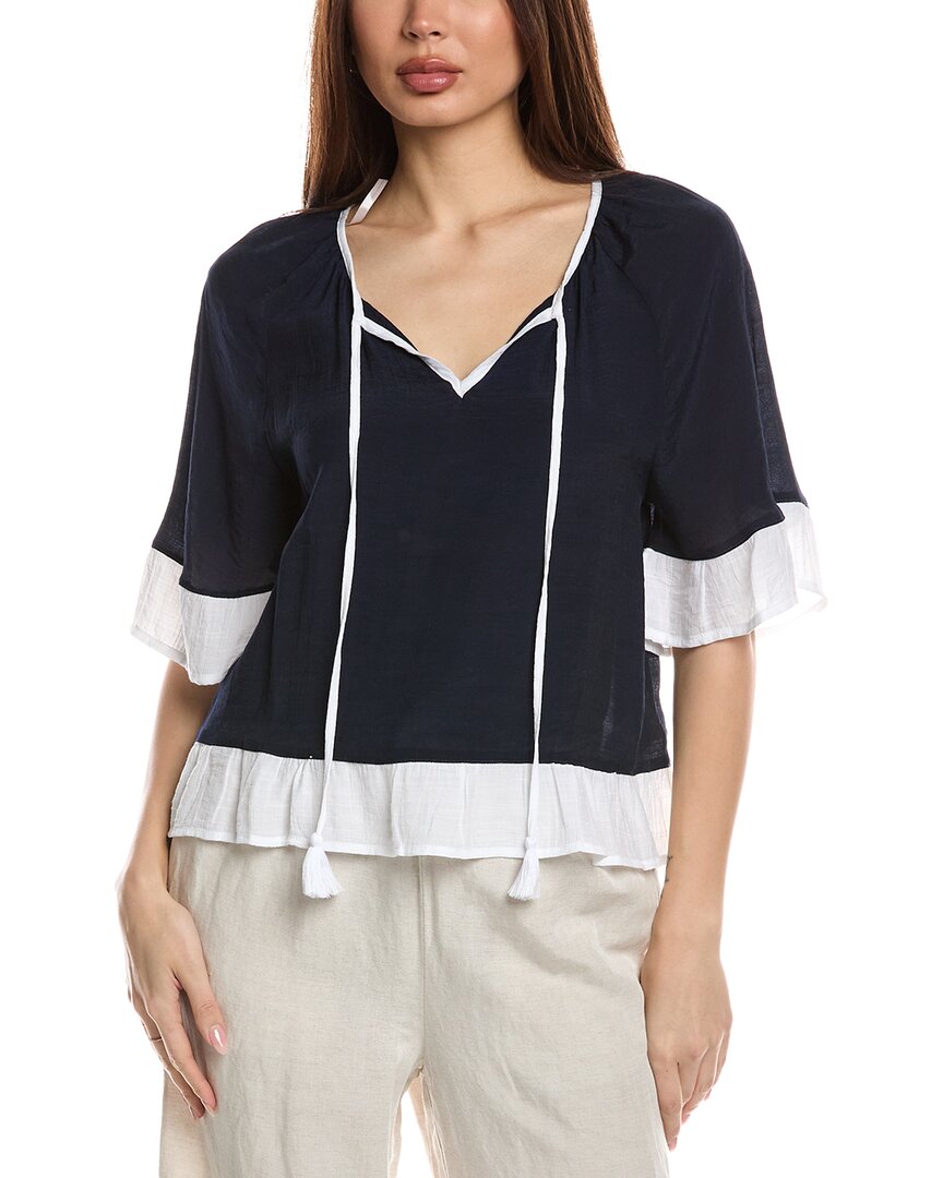 NANETTE LEPORE NANETTE NANETTE LEPORE CONTRAST TRIM BLOUSE