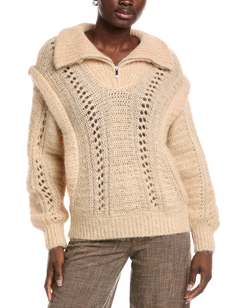 Ba&sh Balazo Mohair & Alpaca-blend Sweater In Brown