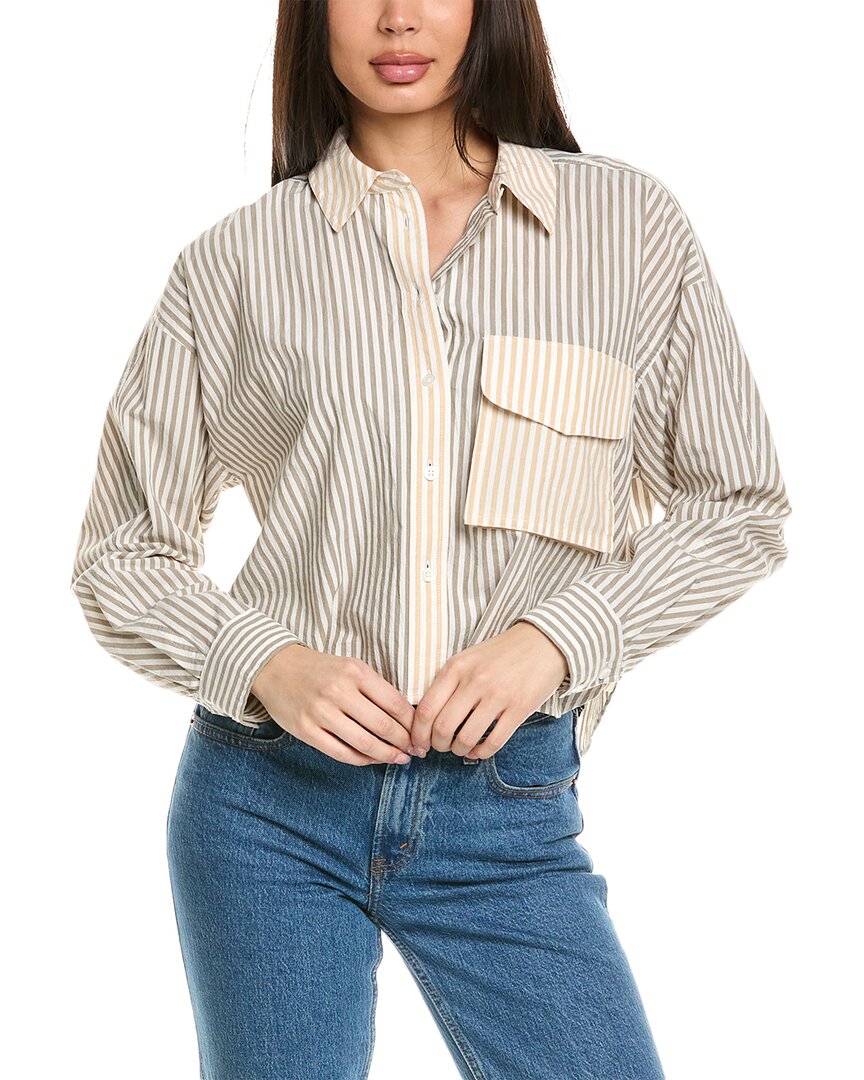 Madewell Utility Crop Shirt In Beige