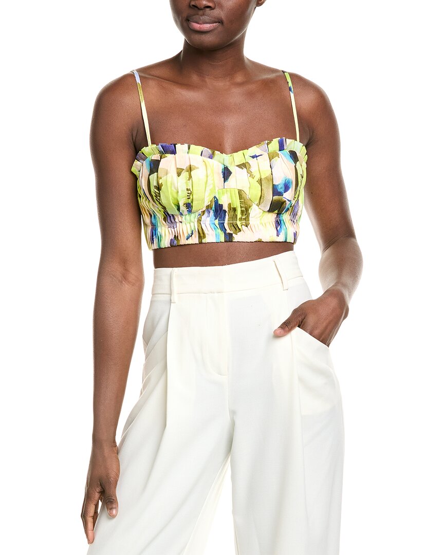 Nicholas Crina Pleated Bra Top In Green