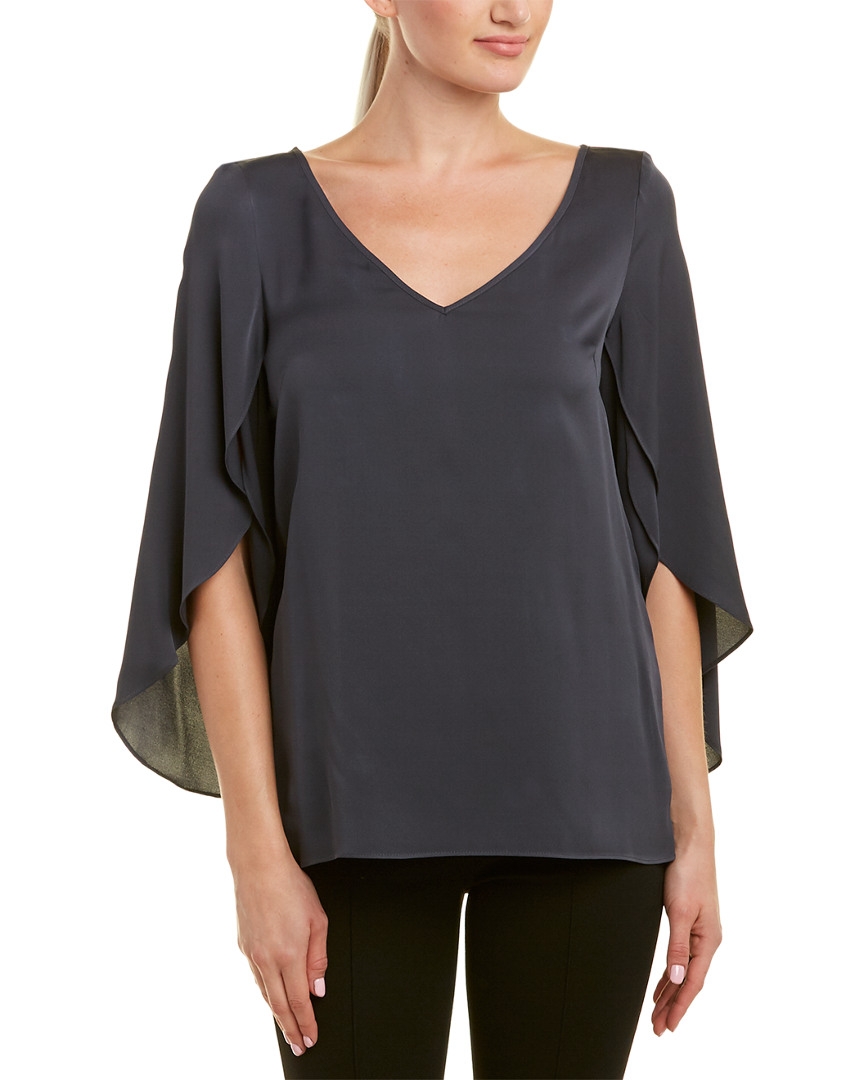 Image of Milly Butterfly Silk-Blend Top
