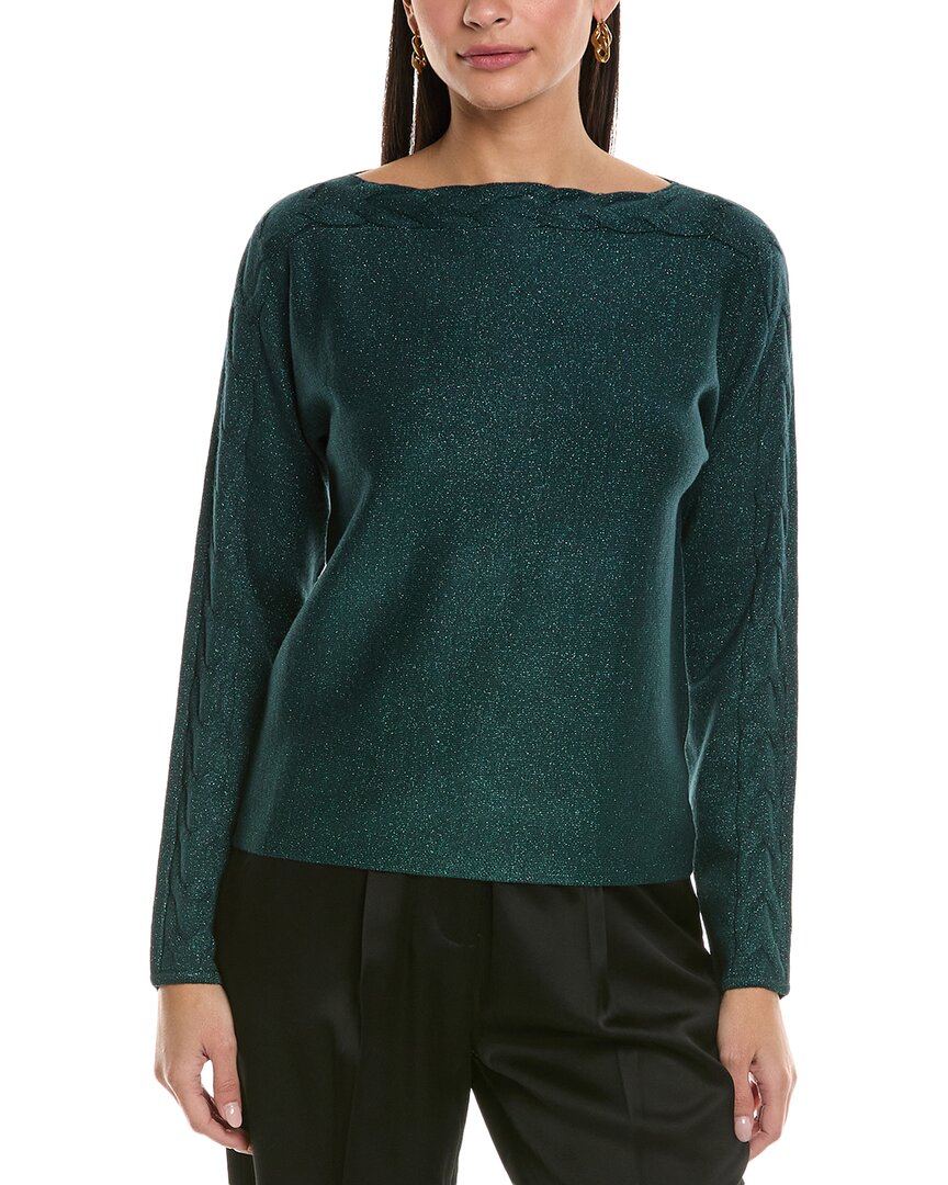 St John St. John Engineered Sweater In Green
