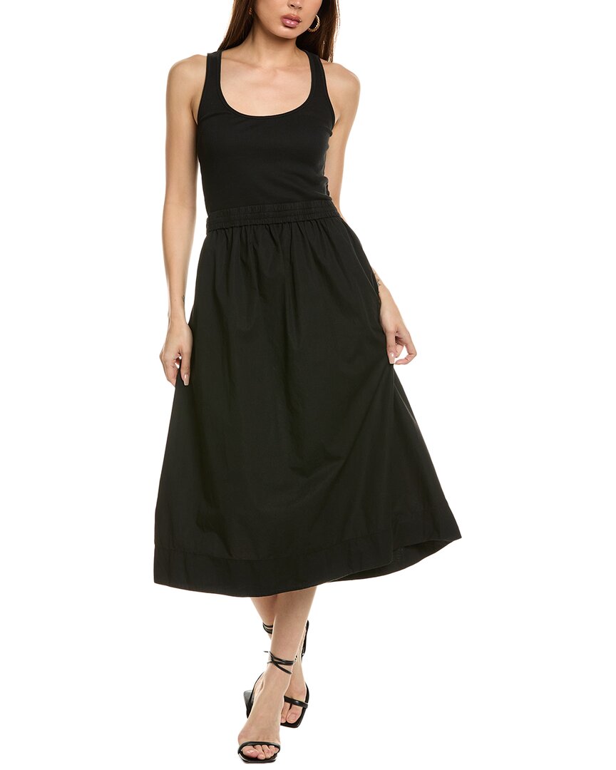 Shop Nation Ltd Sadelle Clean Combo Midi Dress In Black