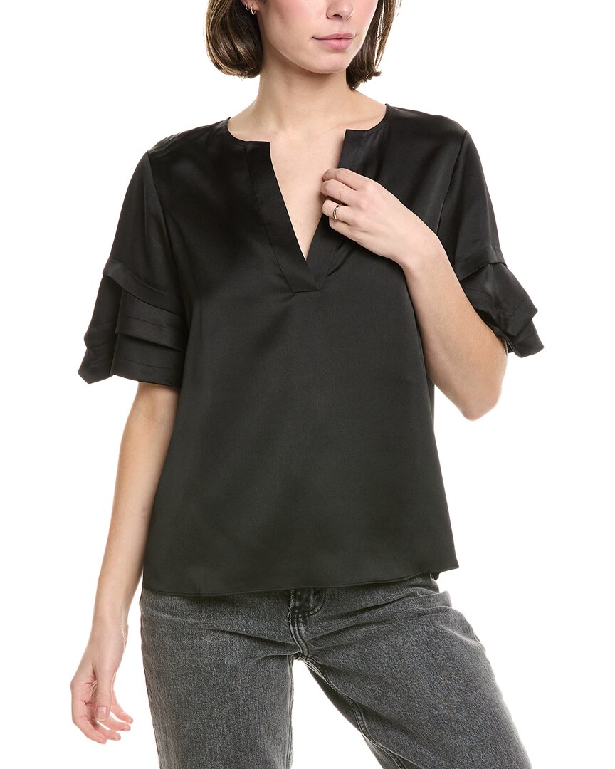 Frame Tiered Sleeve Blouse In Black