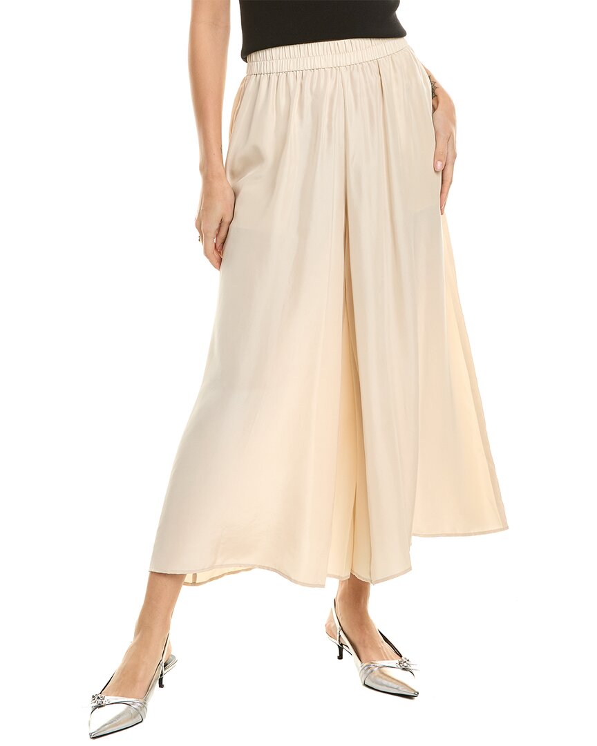 EILEEN FISHER EILEEN FISHER CROPPED SILK WIDE LEG PANT