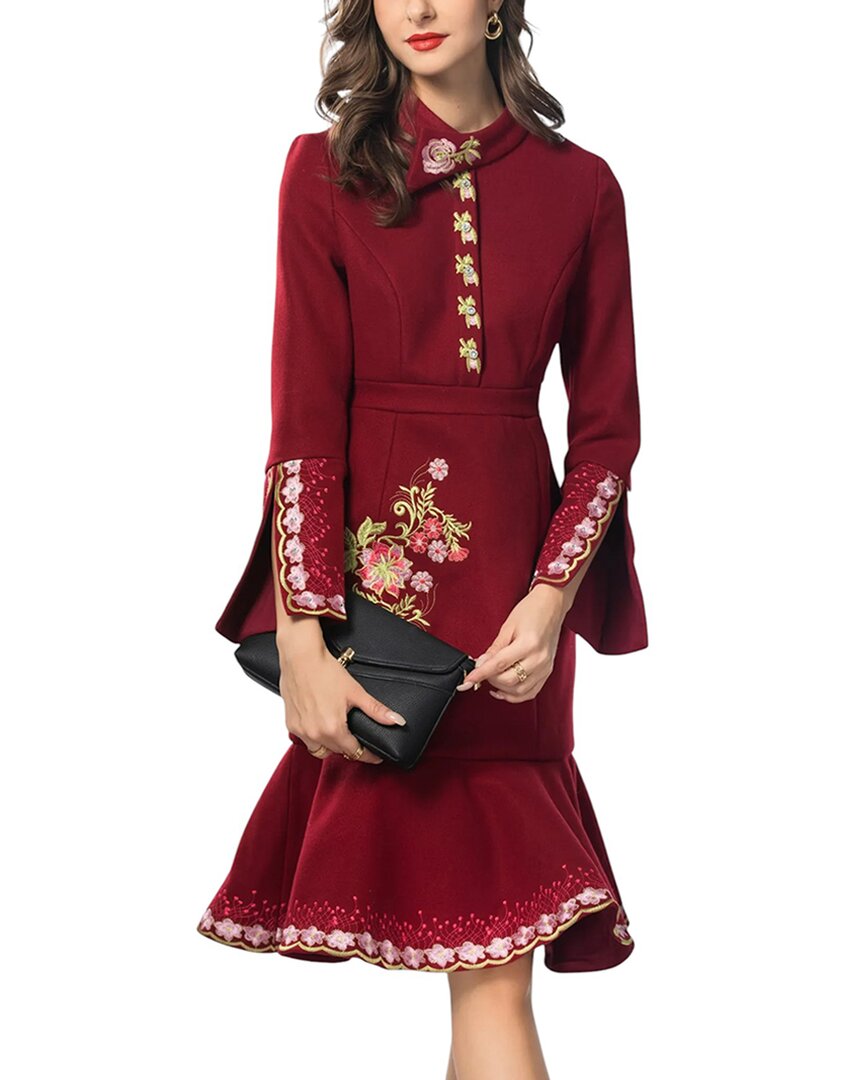 Burryco Mini Dress In Burgundy