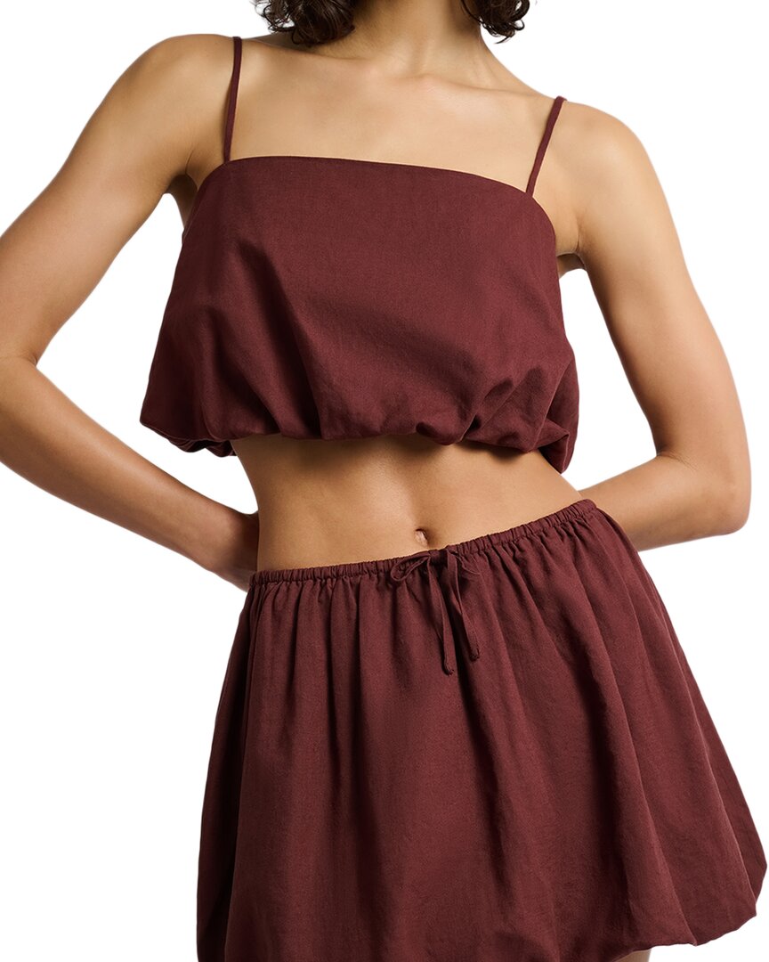 Shop Onia Air Linen-blend Bubble Crop Top