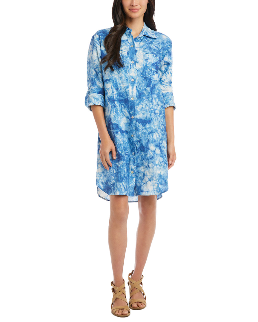 Image of Karen Kane Tie-Dye Linen Shirtdress