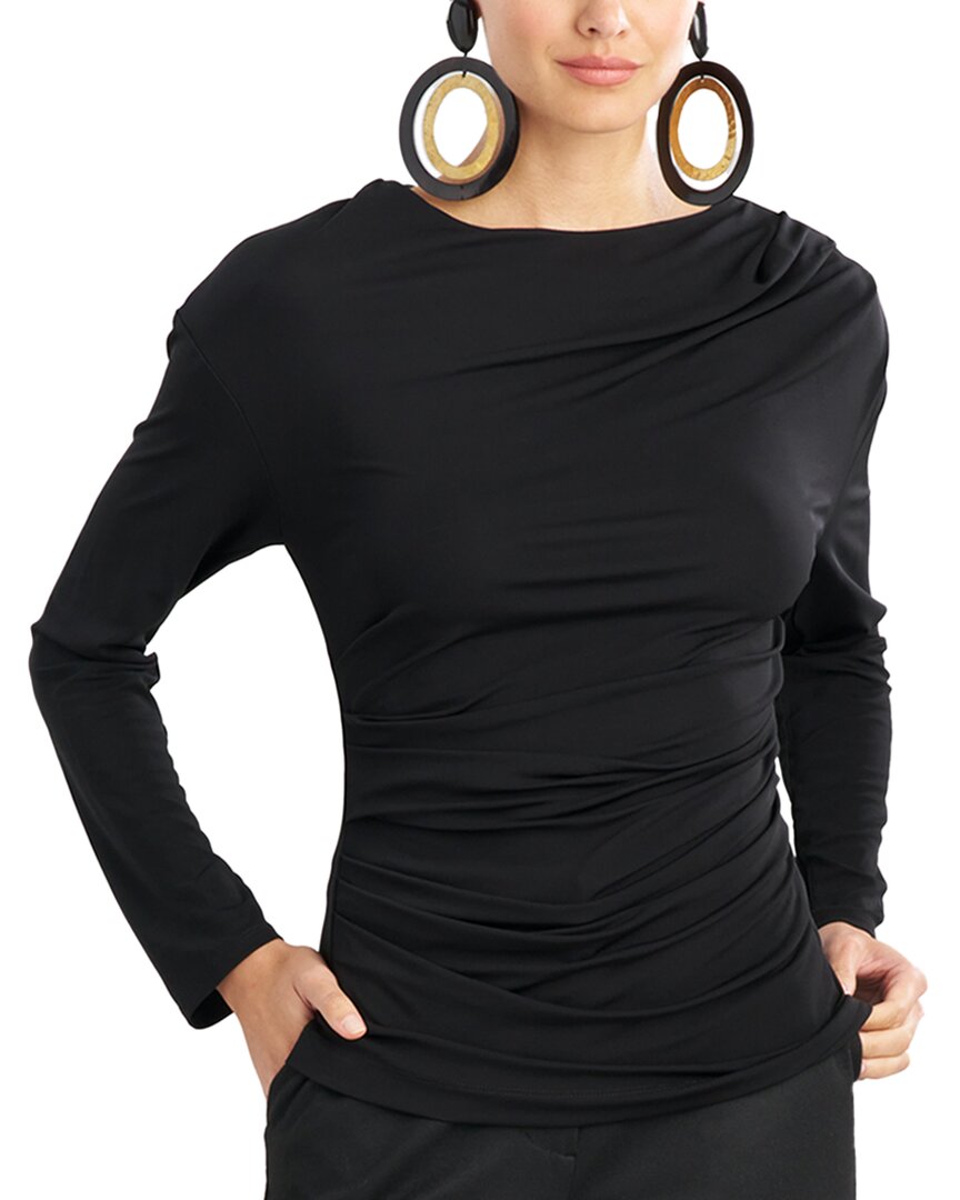 NATORI NATORI MATTE JERSEY ASYMMETRICAL DRAPE TOP