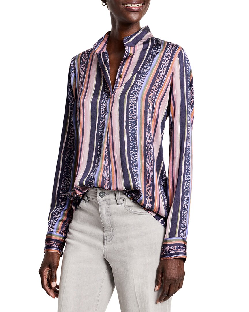 Nic + Zoe Nic+zoe Animal Stripe Shirt In Multi