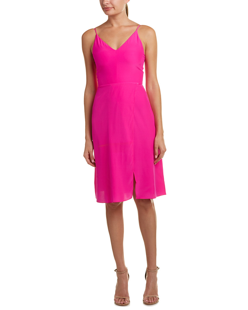 Amanda Uprichard Darcy Silk A-Line Dress Women's Pink P | eBay